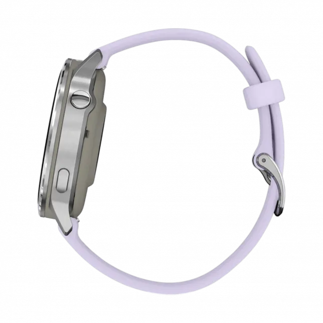 Смарт-годинник Garmin Venu 4 41 мм Silver з Periwinkle бузковим силіконовим ремінцем