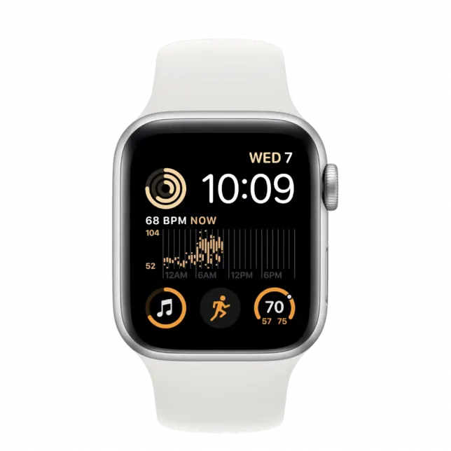 б/у Apple Watch SE 2 GPS 44mm Silver Aluminum Case with White Sport Band