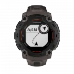 Смарт-годинник Garmin Instinct E 45 мм Black чорний з Charcoal коричневим силіконовим ремінцем