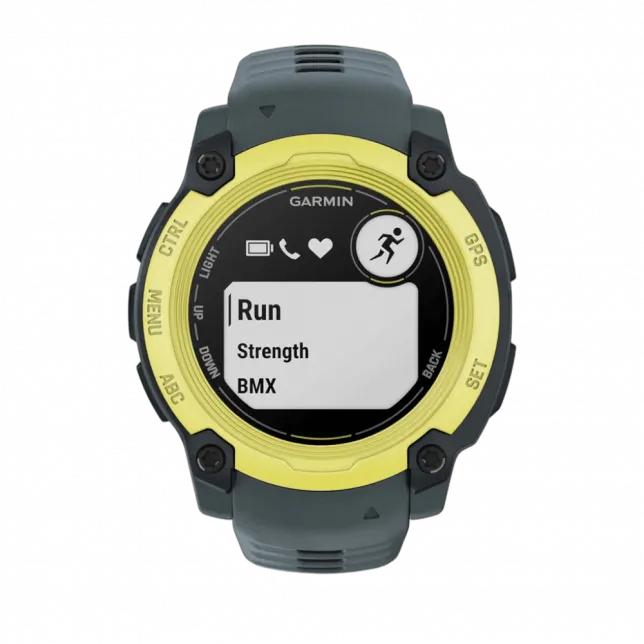 Смарт-годинник Garmin Instinct E 40 мм Electric Lime жовтий з Twilight сірим силіконовим ремінцем