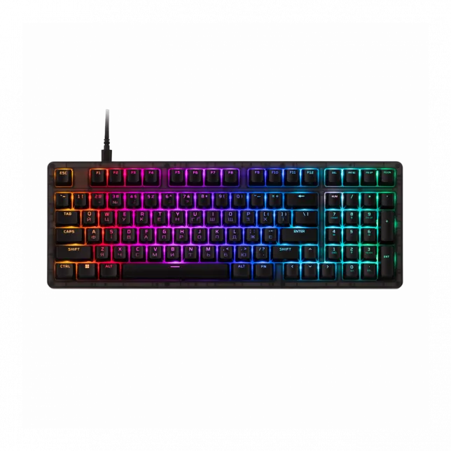 Клавіатура механічна HyperX Alloy Origins 2 1800 103key, Red, USB-A, Hot-Swap, EN/UA, RGB, чорний
