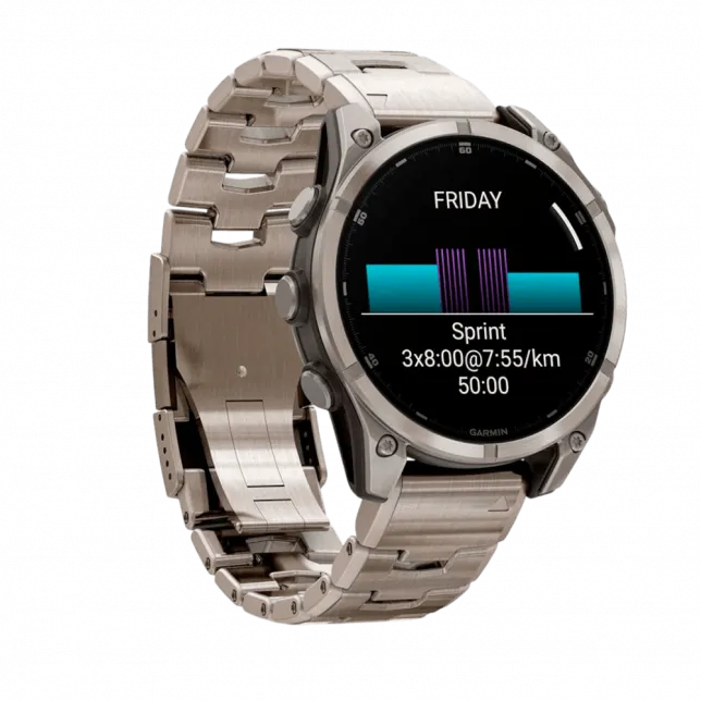 Смарт-годинник Garmin Fenix 8 47мм, AMOLED Sapphire, Titanium з титановим браслетом