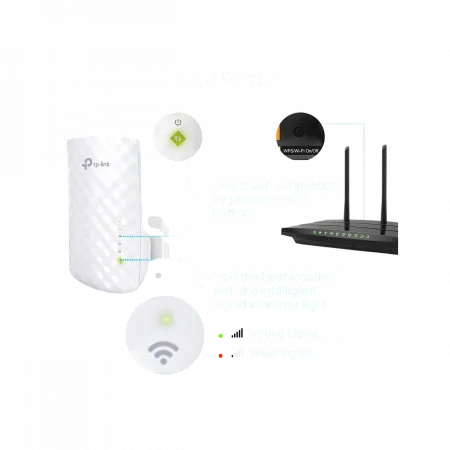 Розширювач покриття WiFi TP-LINK RE220 AC750, 1xFE LAN, MESH