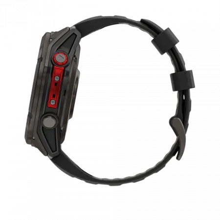 Смарт-годинник Garmin Fenix 8 51мм, MicroLED Sapphire, Titanium, Carbon Gray DLC з Black/Pebble Grey чорним/сірим силіконовим ремінцем