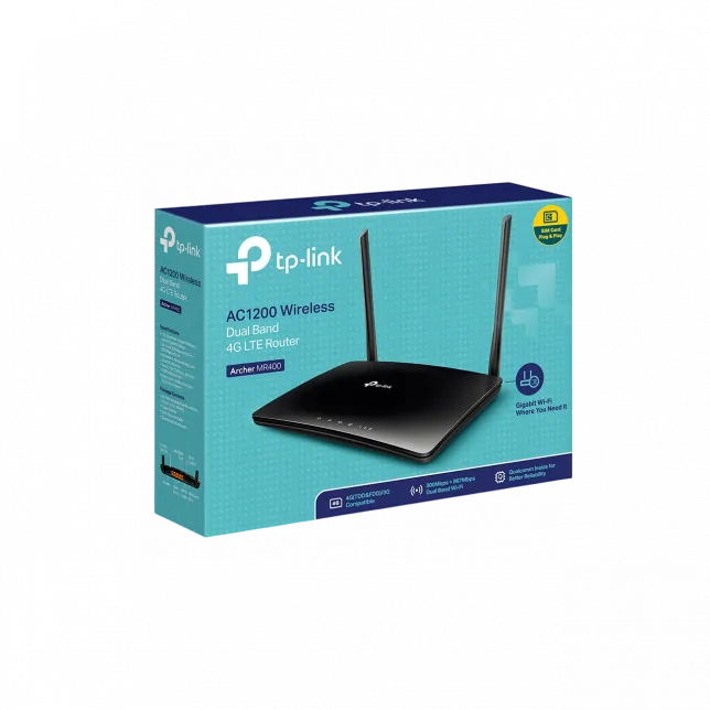 Маршрутизатор TP-LINK TL-MR400 AC1350, 4G/LTE, 3xFE LAN, 1xFE WAN, MESH