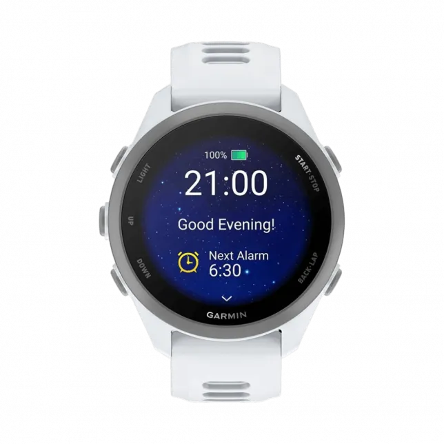 Смарт-годинник Garmin Forerunner 170 Whitestone білий з Whitestone/Cloud Blue білим/блакитним силіконовим ремінцем