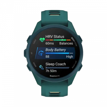 Смарт-годинник Garmin Forerunner 170 Music Teal Green зелений з Teal Green/Citron Band зеленим/жовтим силіконовим ремінцем