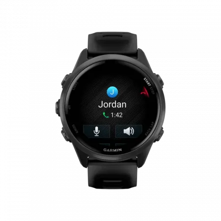 Смарт-годинник Garmin Forerunner 570 42мм Slate Gray Aluminum з Translucent Black чорним силіконовим ремінцем