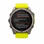 Смарт-годинник Garmin Fenix 8 51мм, Solar Sapphire, Titanium з Amp Yellow/Graphite жовтим силіконовим ремінцем