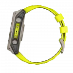 Смарт-годинник Garmin Fenix 8 51мм, Solar Sapphire, Titanium з Amp Yellow/Graphite жовтим силіконовим ремінцем
