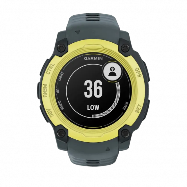 Смарт-годинник Garmin Instinct E 40 мм Electric Lime жовтий з Twilight сірим силіконовим ремінцем