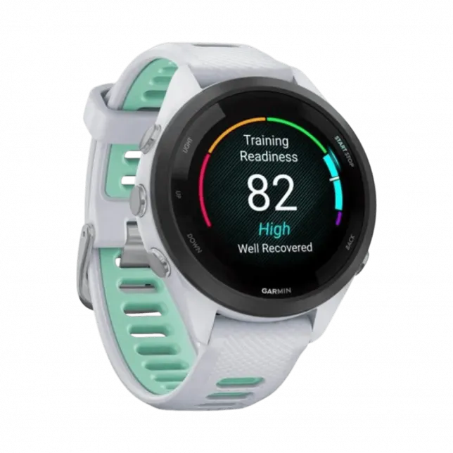 Смарт-годинник Garmin Forerunner 265S з Whitestone корпусом та Whitestone/Neo Tropic білим силіконовим ремінцем