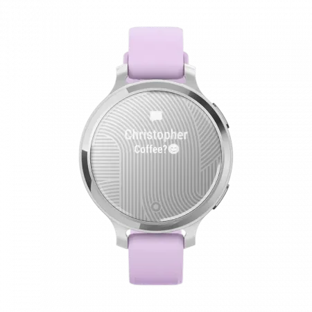 Смарт-годинник Garmin Lily 2 Active Silver з Purple Jasmine бузковим силіконовим ремінцем