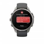 Смарт-годинник Garmin Fenix 9 Pro - inReach, 47мм Titanium з Graphite/Black темно-сірим/чорним силіконовим ремінцем