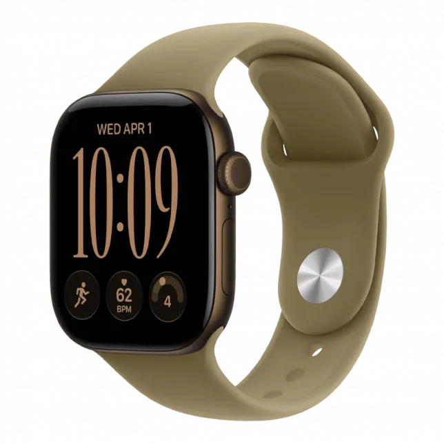 Apple Watch Series 12 GPS 42mm Dark Bronze Aluminum Case with Olive Sport Band S/M (MJEF4)