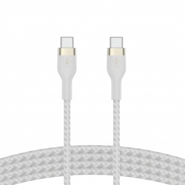 Кабель Belkin BRAIDED SILICONE USB-С-USB-С PVC 1m White