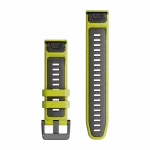 Ремінець QuickFit 22 мм, Electric Lime/Graphite жовтий/сірий силіконовий