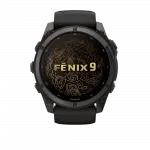 Смарт-годинник Garmin Fenix 9  51мм, Carbon Grey DLC Titanium з Black чорним силіконовим ремінцем