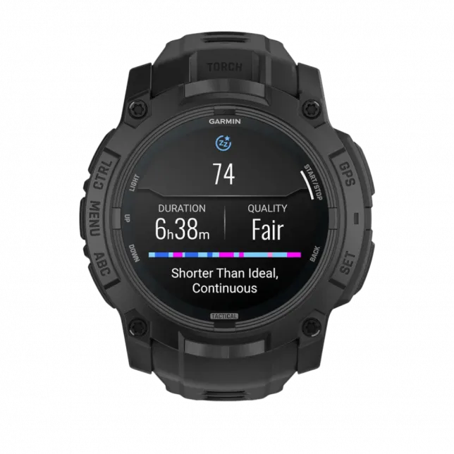 Смарт-годинник Garmin Instinct 3 50 мм, AMOLED, Tactical Edition Black чорний з чорним силіконовим ремінцем