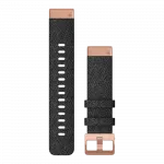 Ремінець QuickFit 20 мм, Heathered Black чорний, Rose Gold застібка, нейлоновий