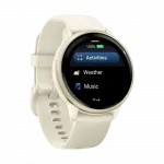 Смарт-годинник Garmin Vivoactive 6 Lunar Gold з Bone білим силіконовим ремінцем