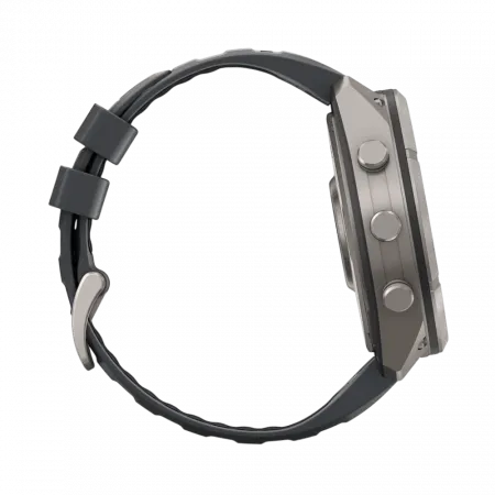Смарт-годинник Garmin Fenix 9 Pro 51мм, Titanium з Graphite/Black темно-сірим/чорним силіконовим ремінцем