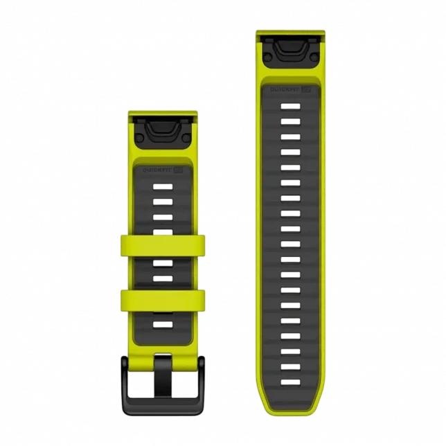 Ремінець QuickFit 22 мм, Amp Yellow/Graphite жовтий/темно-сірий силіконовий