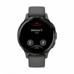 Смарт-годинник Garmin Venu 3S Slate Stainless Steel Bezel з Pebble Gray темно-сірим корпусом та силіконовим ремінцем