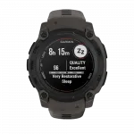 Смарт-годинник Garmin Instinct E 40 мм Black чорний з Charcoal коричневим силіконовим ремінцем