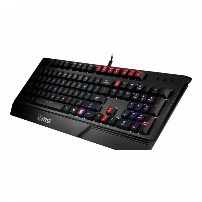 Клавіатура мембранна MSI Vigor GK20 UA 104key, USB-A, EN/UKR/RU, ColorLED, чорний
