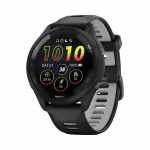 Смарт-годинник Garmin Forerunner 265 з чорним корпусом та Black/Powder Gray чорним силіконовим ремінцем