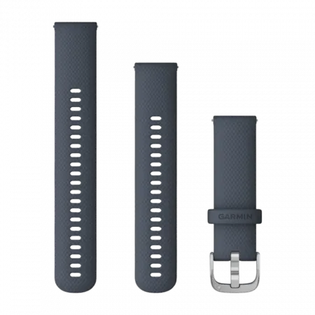 Ремінець Quick Release 22 мм, Granite Blue синьо-сірий, Silver застібка, силіконовий