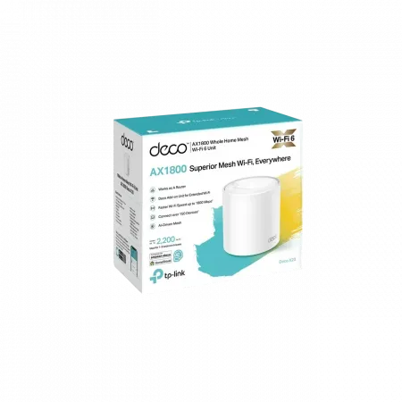 Система WiFi-Mesh TP-LINK Deco X20 AX1800, 1xGE LAN, 1xGE WAN, 1мод