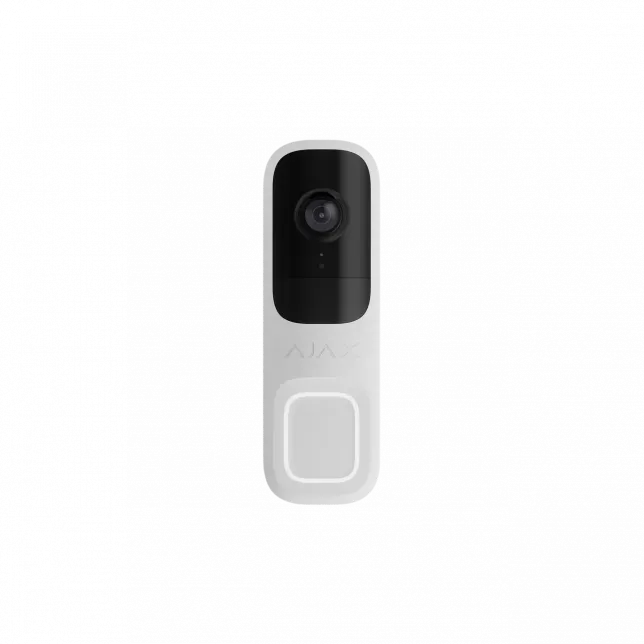Відеодзвінок Ajax Doorbell, універсальне встановлення, 4 мп, 155° вертикальний 90° горизонтальний, іч 6м, дальнісь виявлення руху 4м, штучний інтелект, wi-fi, білий