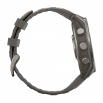 Смарт-годинник Garmin Fenix 9 47мм, Titanium з Pebble Gray темно-сірим силіконовим ремінцем