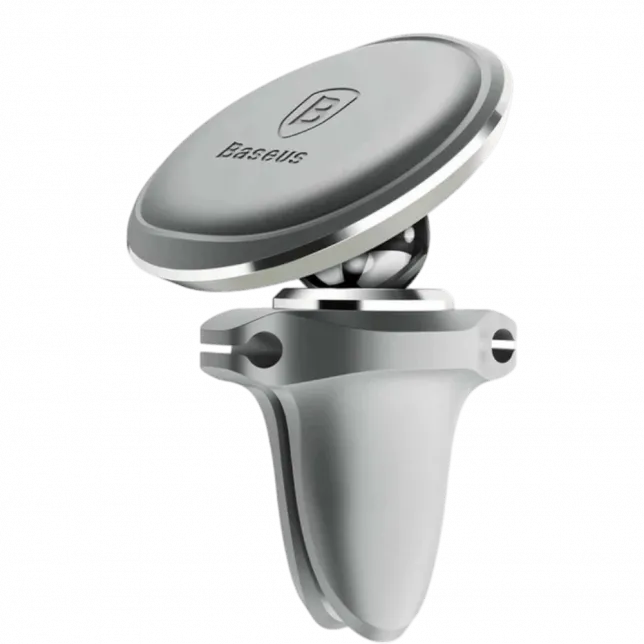Автомобільний тримач Baseus Magnetic Air Vent Car Mount Holder with Cable Clip Silver