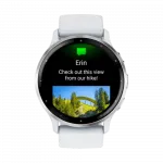 Смарт-годинник Garmin Venu 3 Silver stainless steel bezel з білим корпусом та силіконовим ремінцем