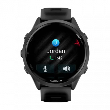 Смарт-годинник Garmin Forerunner 570 47мм Slate Gray Aluminum з Translucent Black чорним силіконовим ремінцем