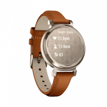 Смарт-годинник Garmin Lily 2 Classic Cream Gold з Tan коричневим шкіряним ремінцем