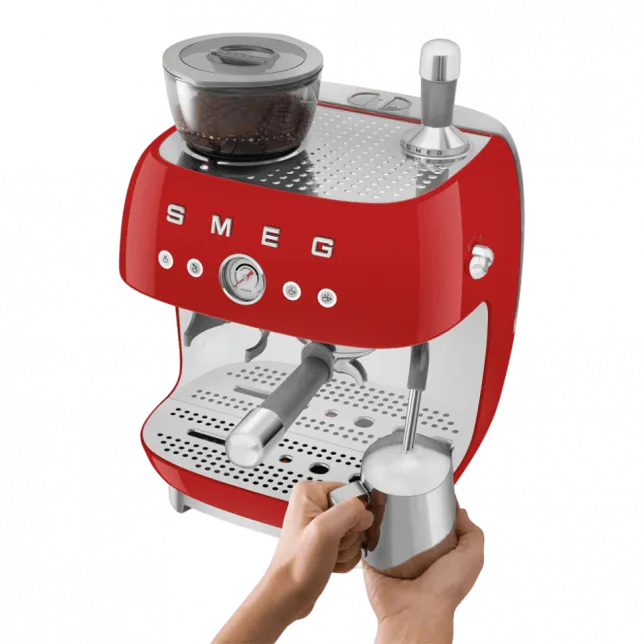 Кавомашина еспресо з кавомолкою Smeg (Red)