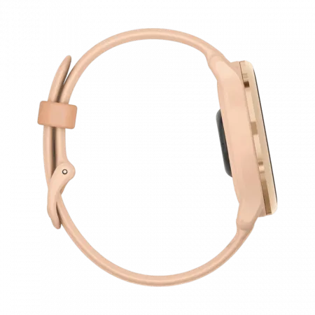 Смарт-годинник Garmin Vivoactive 6 Metallic Pink Dawn з Pink Dawn рожевим силіконовим ремінцем
