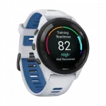Смарт-годинник Garmin Forerunner 265 з Whitestone корпусом та Whitestone/Tidal Blue білим силіконовим ремінцем