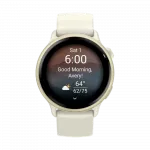 Смарт-годинник Garmin Vivoactive 6 Lunar Gold з Bone білим силіконовим ремінцем