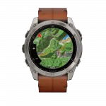 Смарт-годинник Garmin Fenix 8 51мм, AMOLED Sapphire, Titanium з Chestnut коричневим шкіряним ремінцем