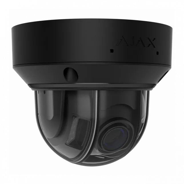 IP-камера дротова Ajax DomeCam HLVF 8 MP Black, 2.8–12 мм, PoE, True WDR, IP65, ІЧ 40 м, LED 25 м, аудіо, кут огляду 32° до 100°,  чорна, 126286.214.BL1