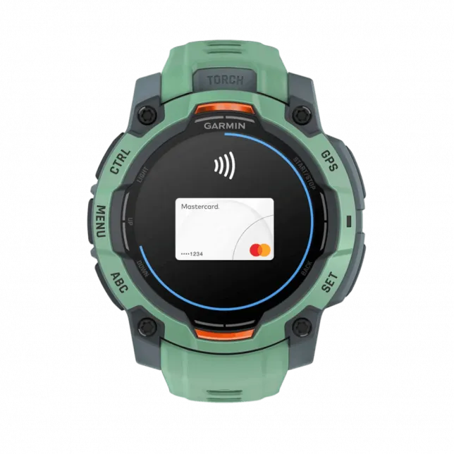 Смарт-годинник Garmin Instinct 3 45 мм, AMOLED Neotropic зелений з Neotropic зеленим силіконовим ремінцем