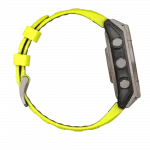 Смарт-годинник Garmin Fenix 8 47мм, Solar Sapphire, Titanium з Amp Yellow/Graphite жовтим силіконовим ремінцем