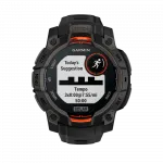 Смарт-годинник Garmin Instinct 3 45 мм, Solar Black чорний з Black чорним силіконовим ремінцем