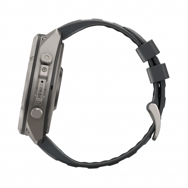 Смарт-годинник Garmin Fenix 9 Pro - inReach, 51мм Titanium з Graphite/Black темно-сірим/чорним силіконовим ремінцем