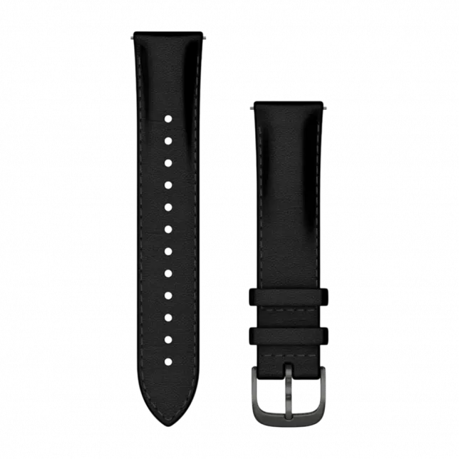 Ремінець Quick Release 20 мм, Black чорний, Slate застібка, шкіра артикул